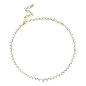 Diamond Triangle Tennis Necklace