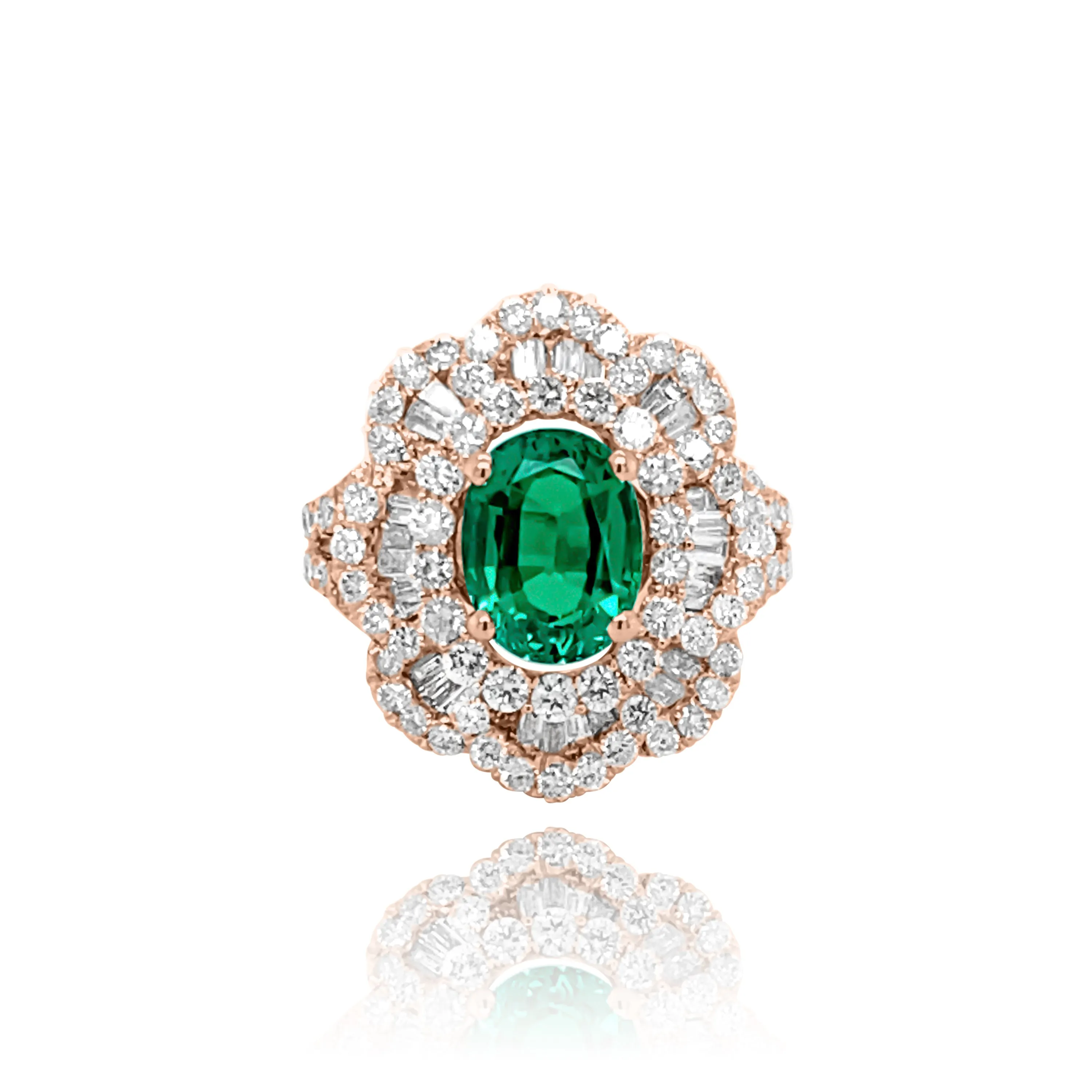 DIAMONDS & EMERALDS "NICE" RING.