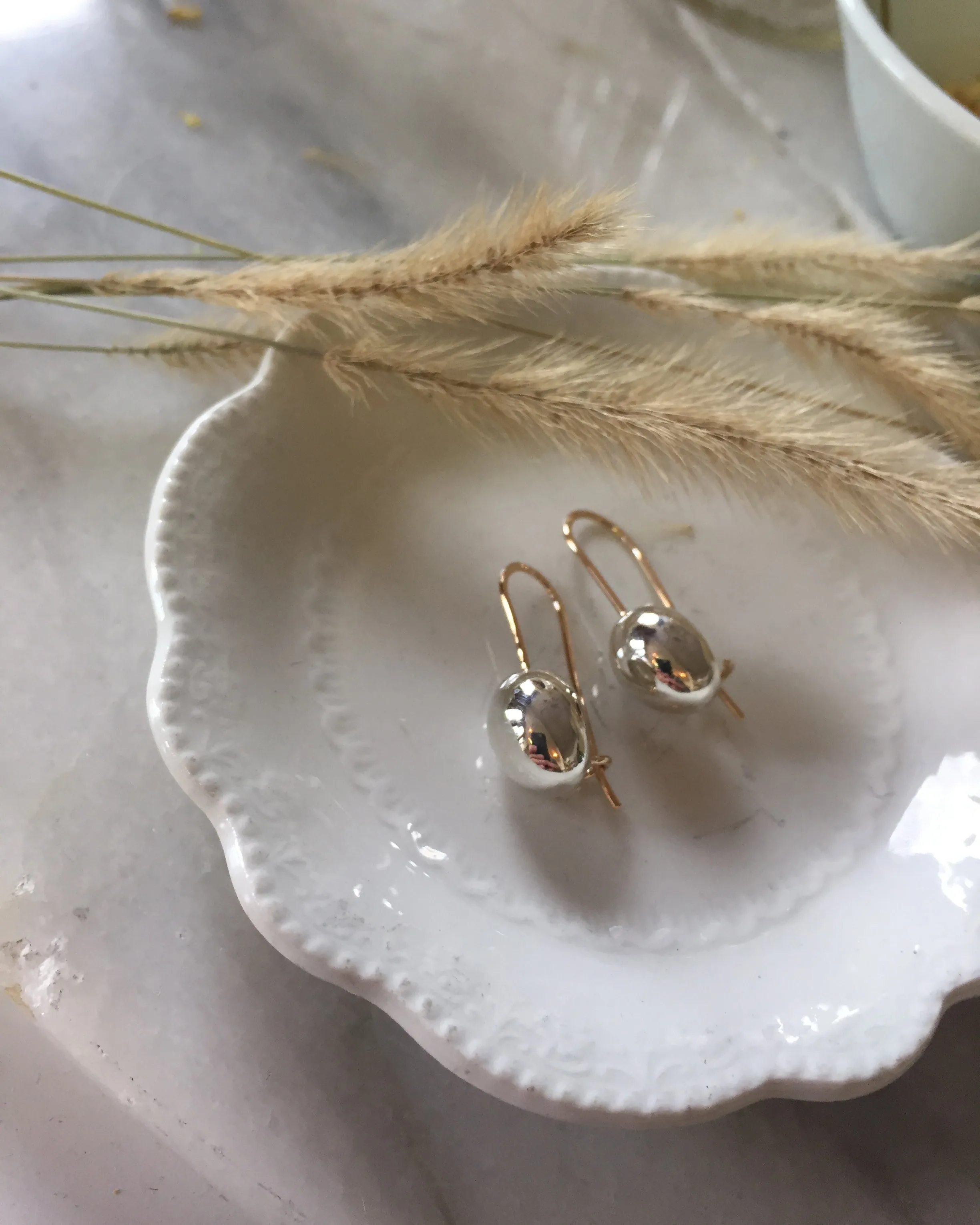 dome earrings sterling silver