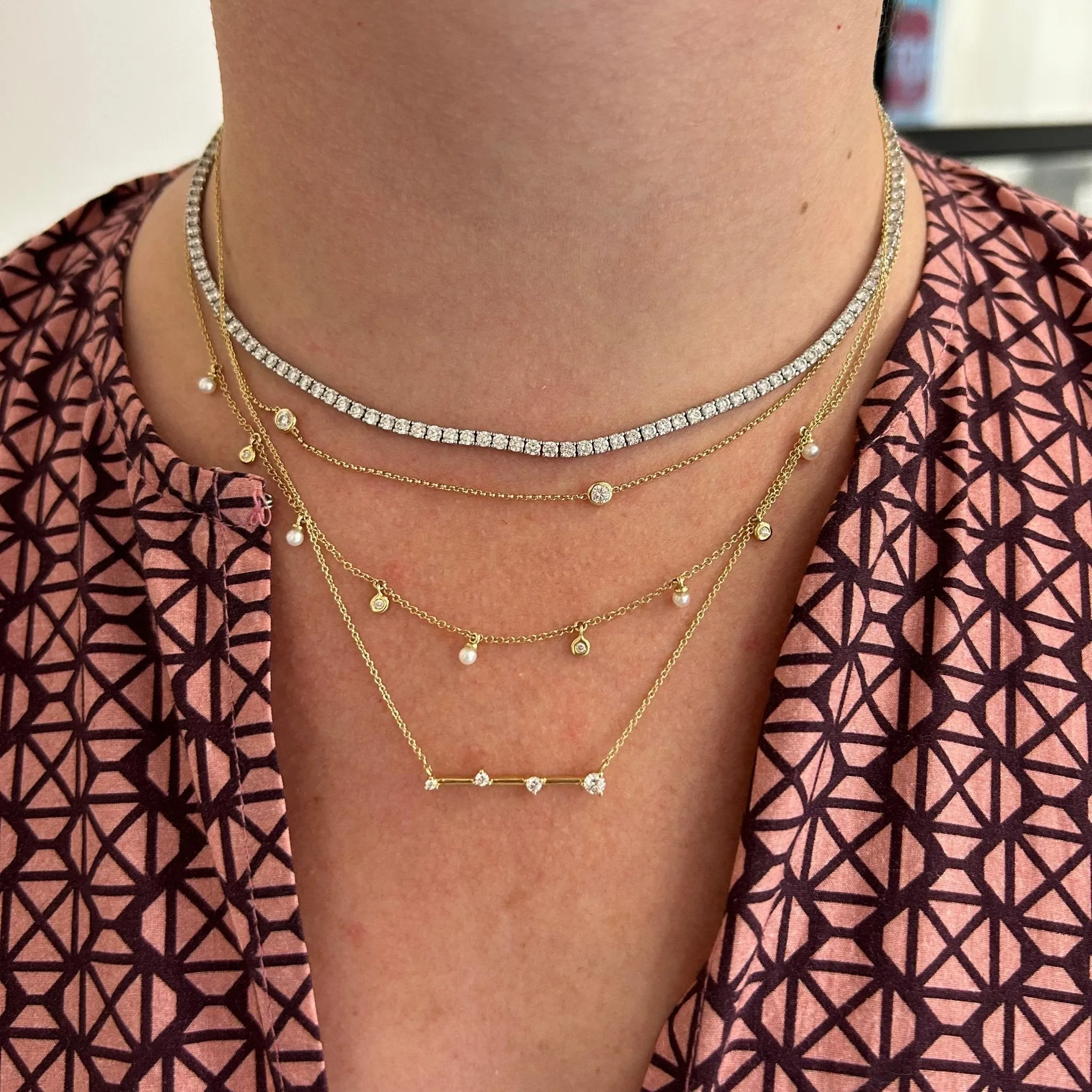 Double Diamond Necklace