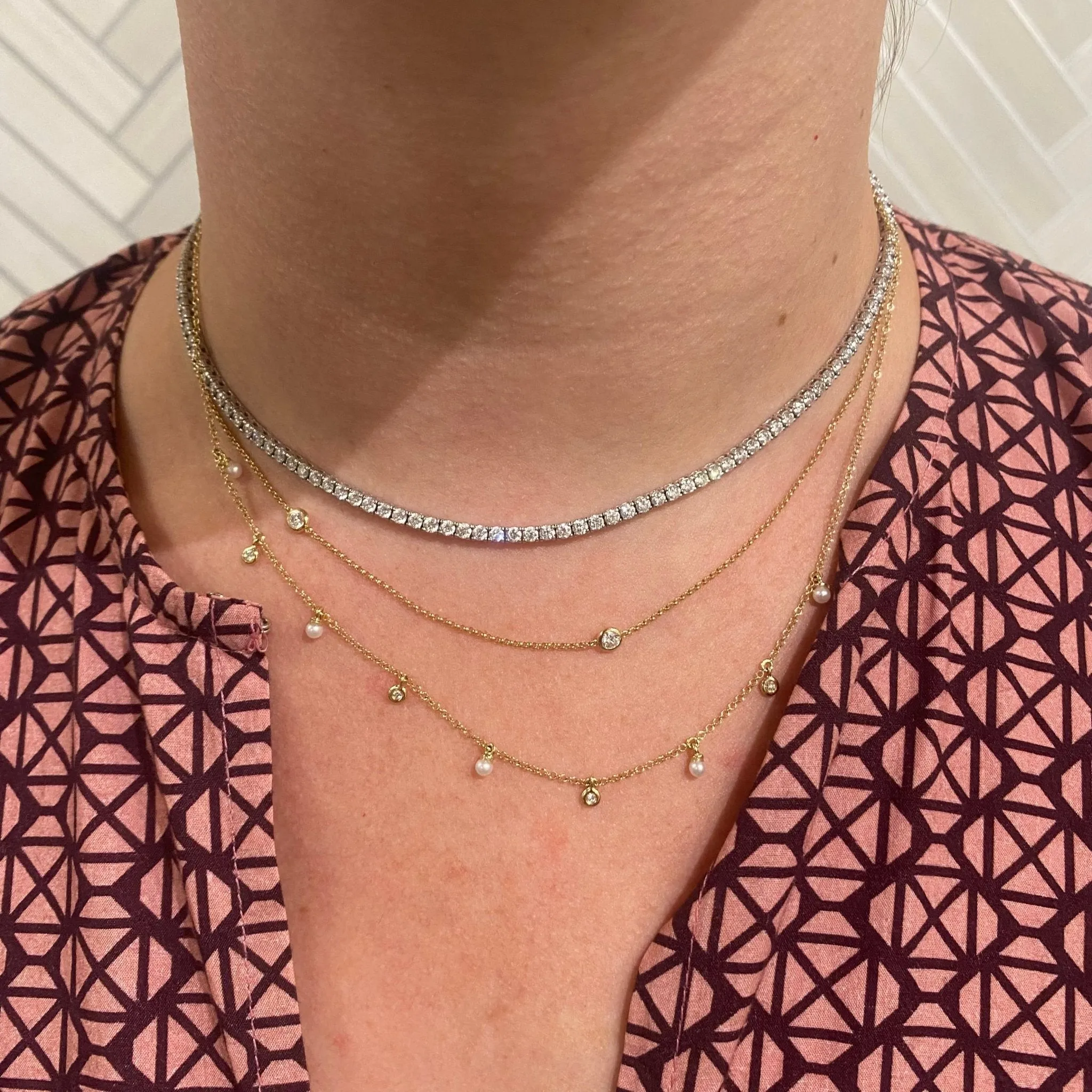 Double Diamond Necklace