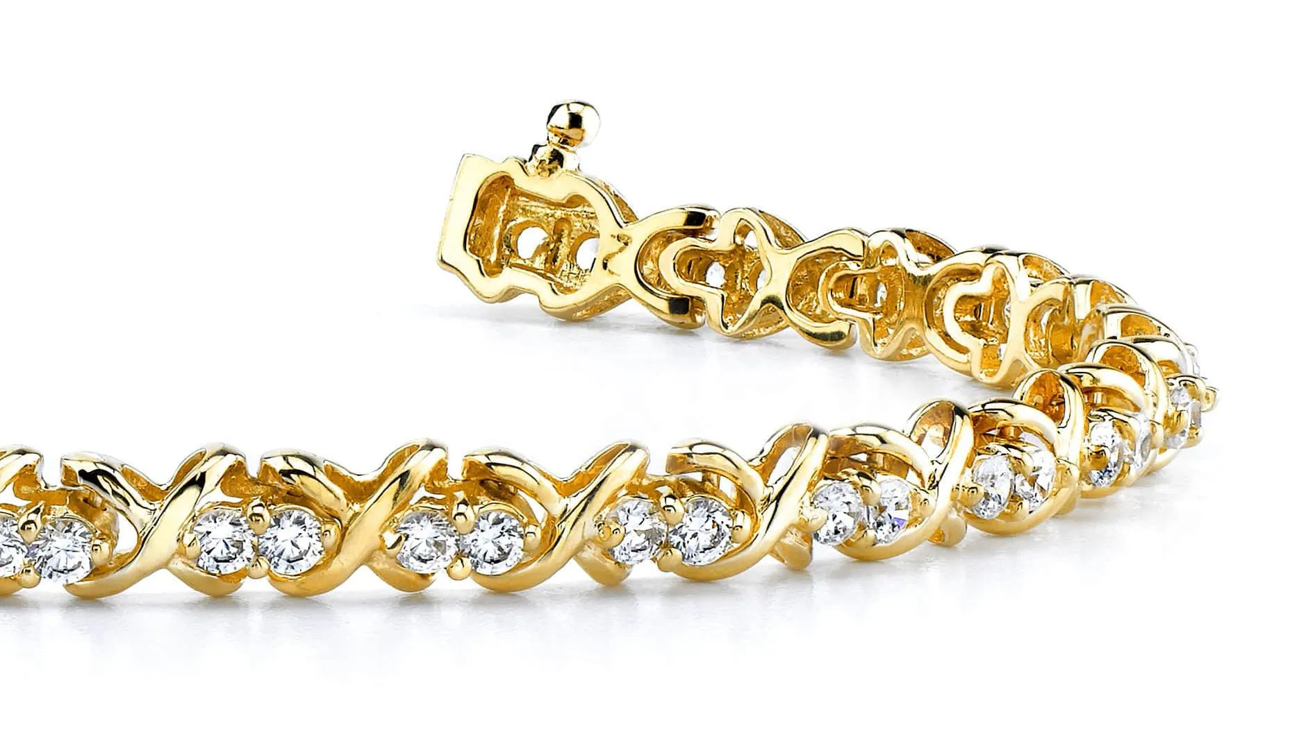 Double Diamond X Link Diamond Bracelet with 3.96 ct.(finished) 2.9mm