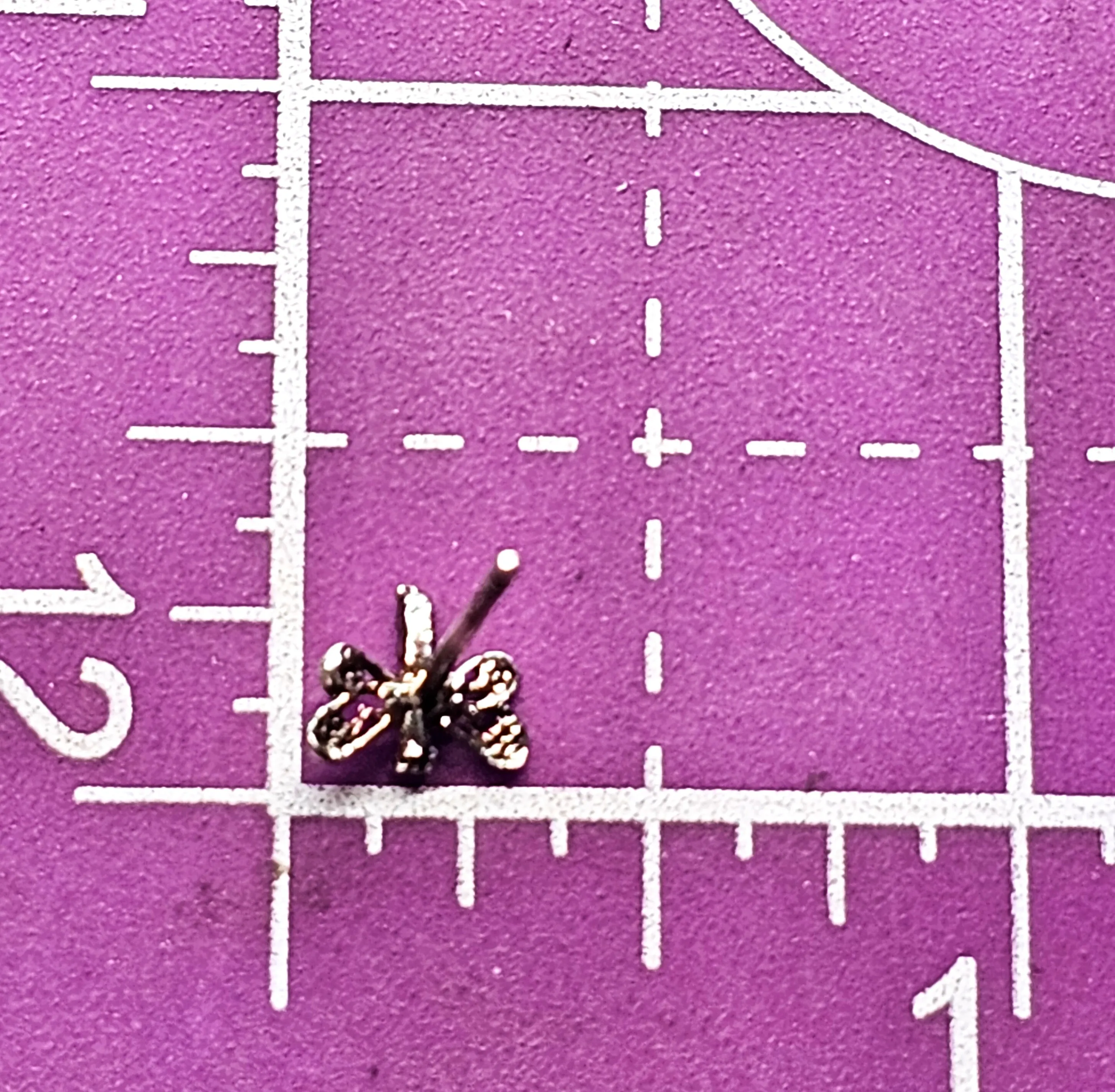 Dragon fly open work filigree sterling silver stud earrings