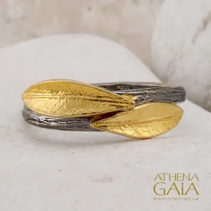 Dual Leaf Narrow Ring