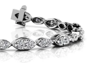 Dual Marquise Link Diamond Bracelet with 3.46 ct.(finished) 2.3mm, 2.9mm