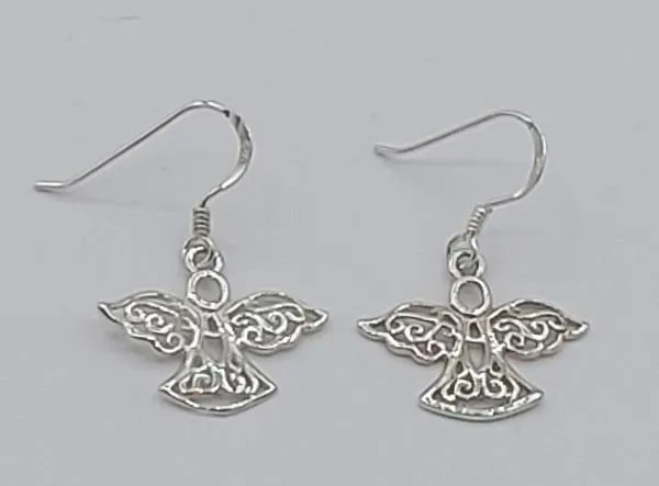 Earrings Stencil Angel Sterling Silver