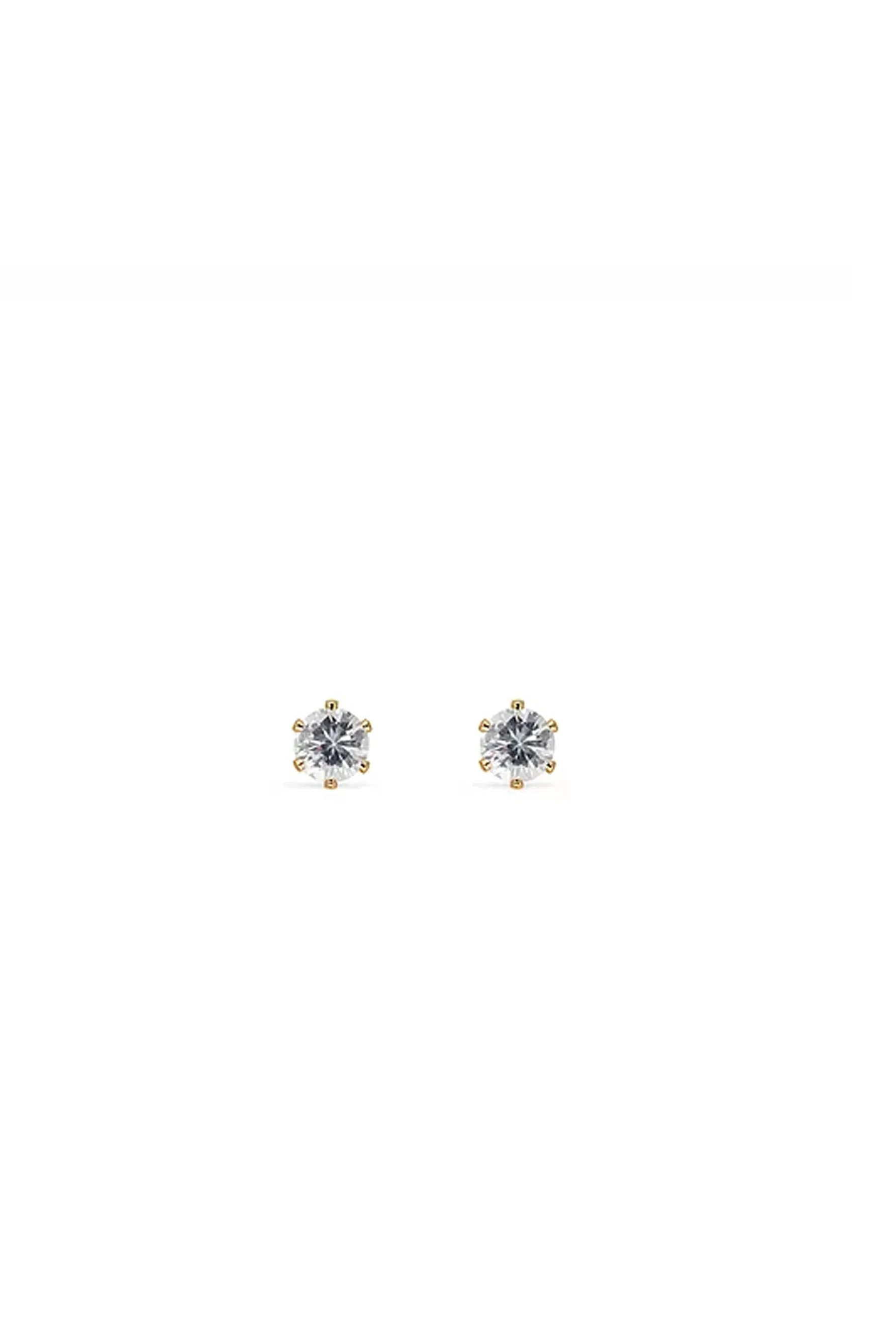 EarSense CZ-15 5mm Gold Cubic Zirconia Stud Earrings