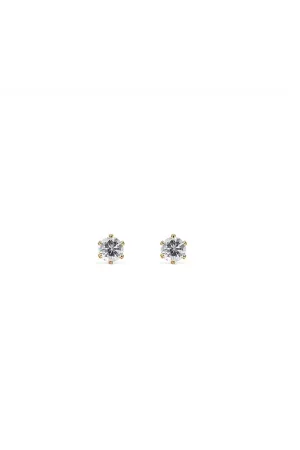 EarSense CZ-15 5mm Gold Cubic Zirconia Stud Earrings