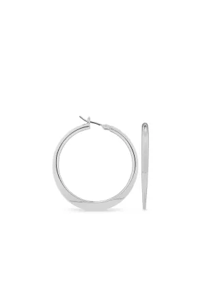 EarSense F361 35mm Silver Flat Edged Click Hoops
