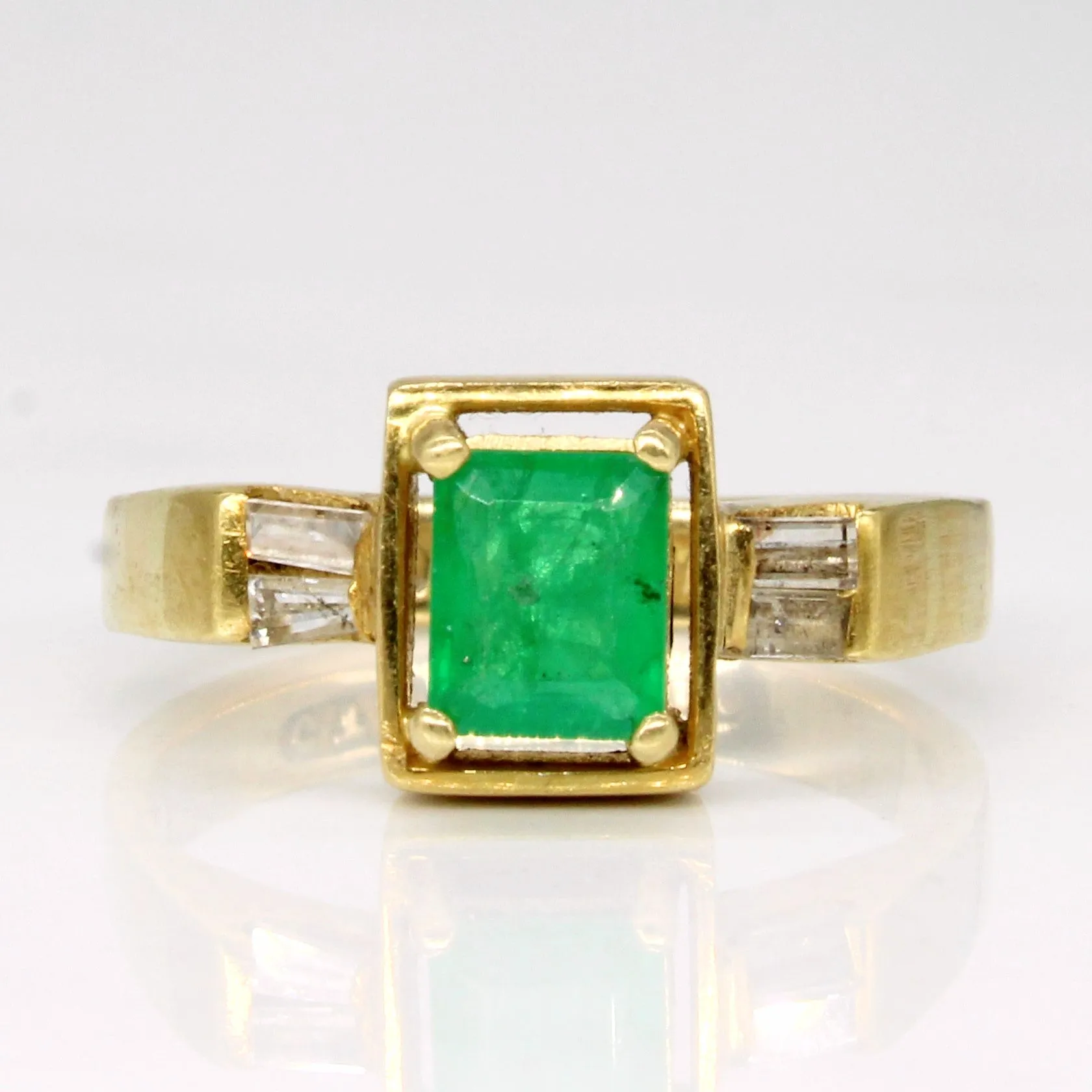 Emerald & Diamond Ring | 0.40ct, 0.10ctw | SZ 4.25 |