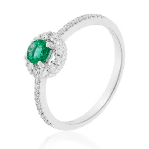 Emerald & Diamond Ring 14k
