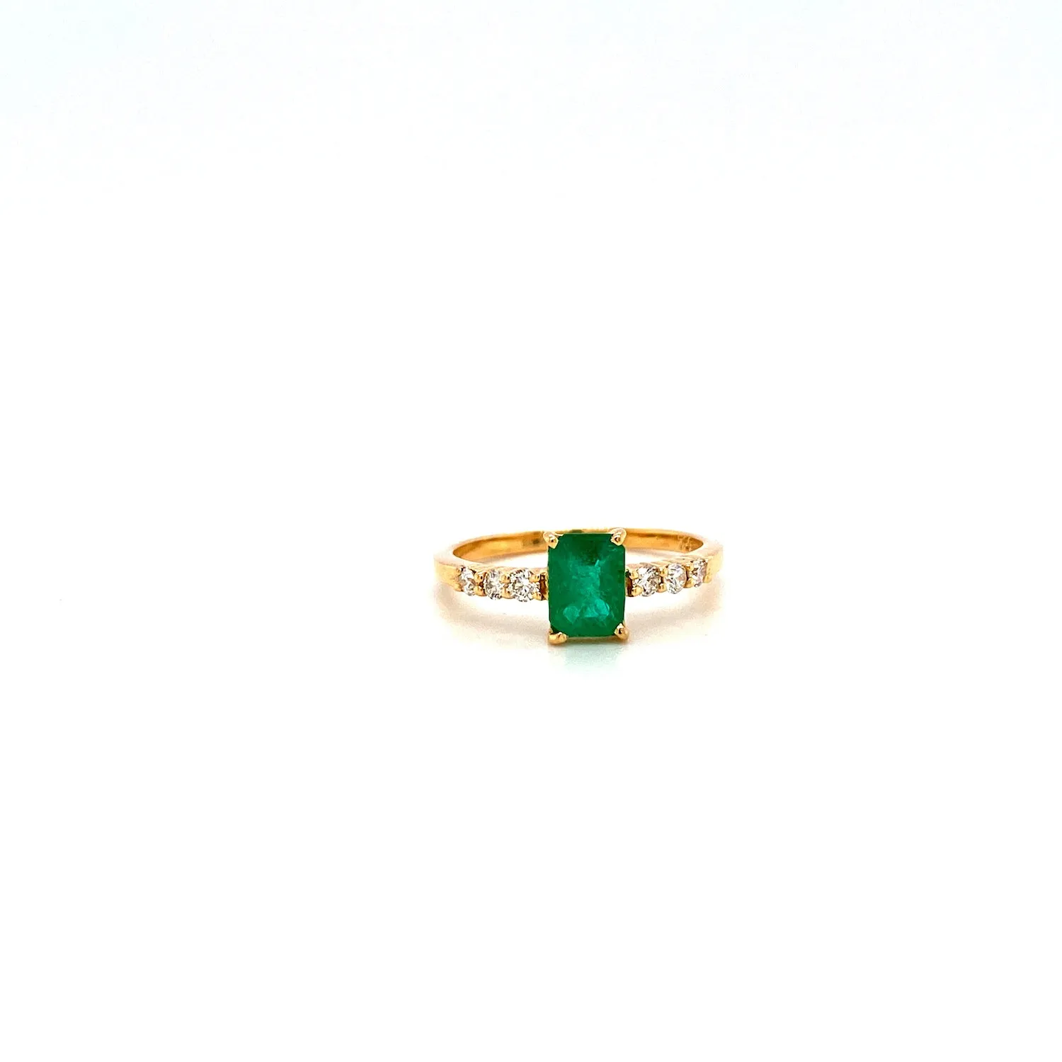 Emerald and Diamond Ring in 18K Yellow Gold - KGR 15699
