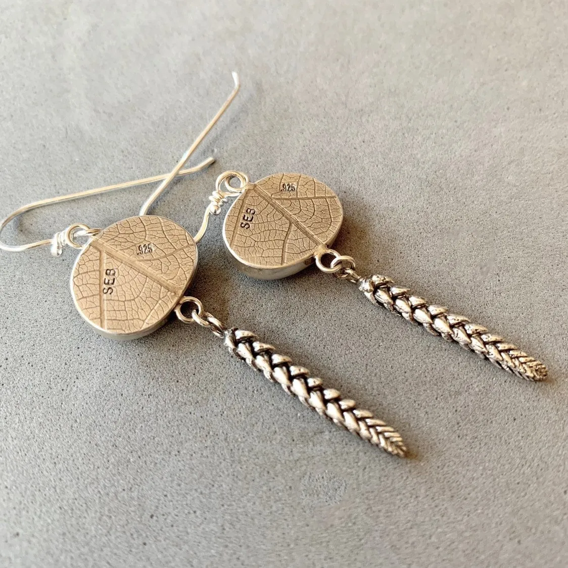 Emerald and Succulent Earrings