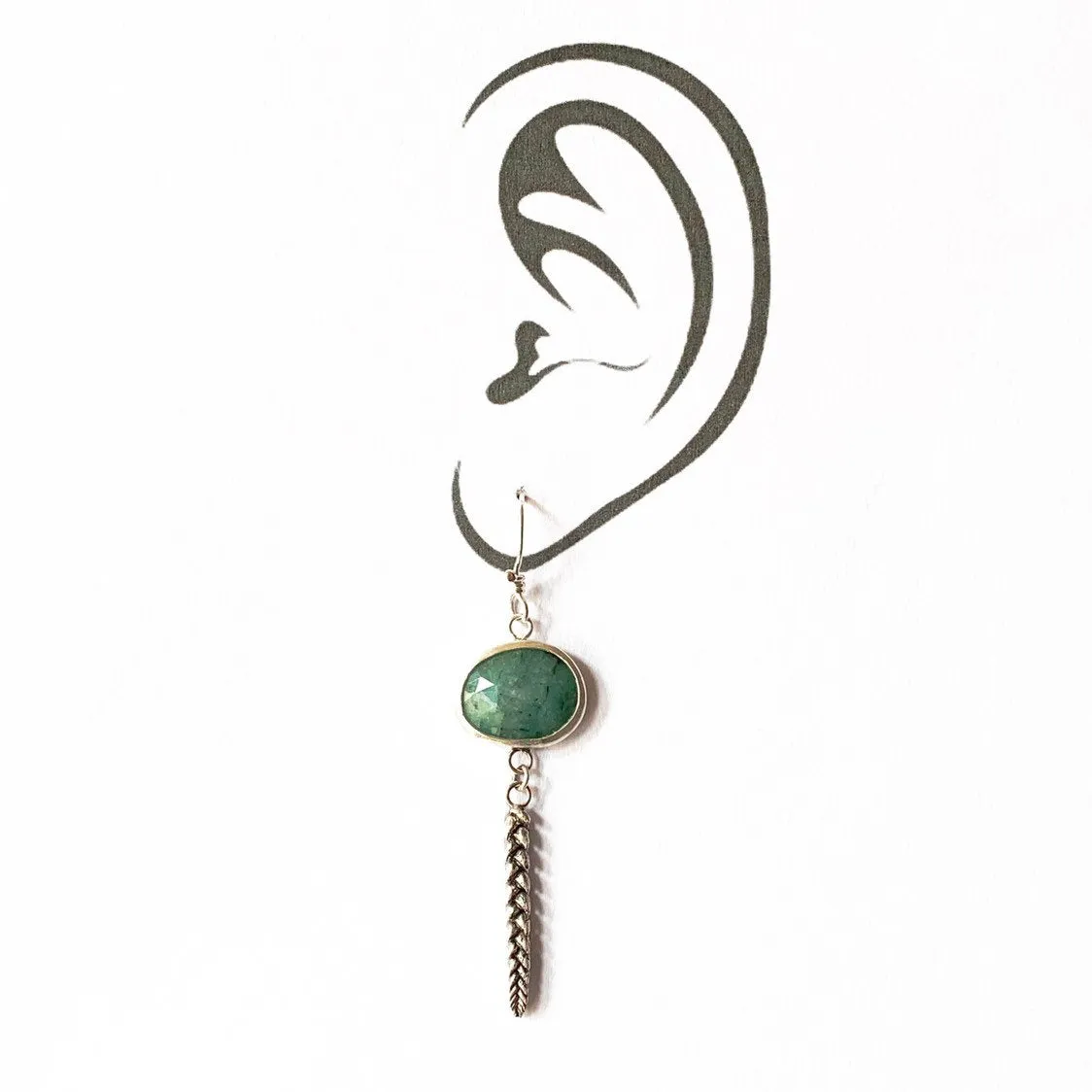 Emerald and Succulent Earrings