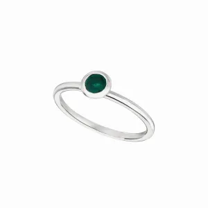 EMERALD BEZEL SET RING 14K GOLD (0.32 CTW)