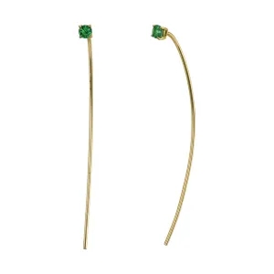 Emerald Crescent Pull Earrings