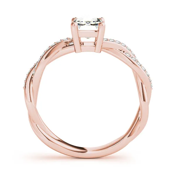 Emerald Cut Ring With Braided Shank - TN85001