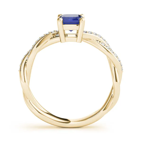 Emerald Cut Ring With Braided Shank - TN85001