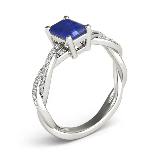 Emerald Cut Ring With Braided Shank - TN85001