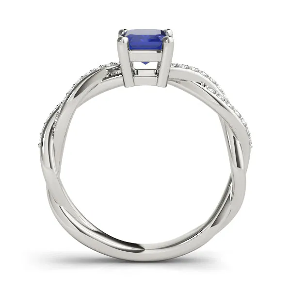 Emerald Cut Ring With Braided Shank - TN85001