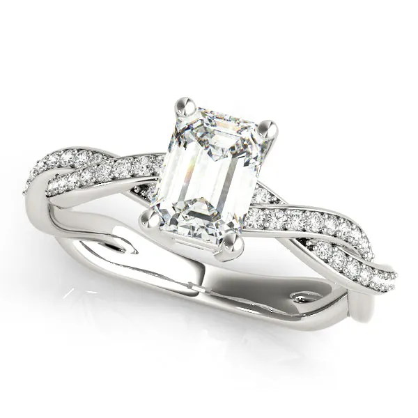 Emerald Cut Ring With Braided Shank - TN85001