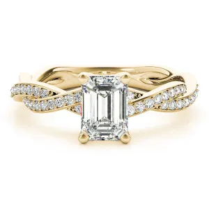 Emerald Cut Ring With Braided Shank - TN85001