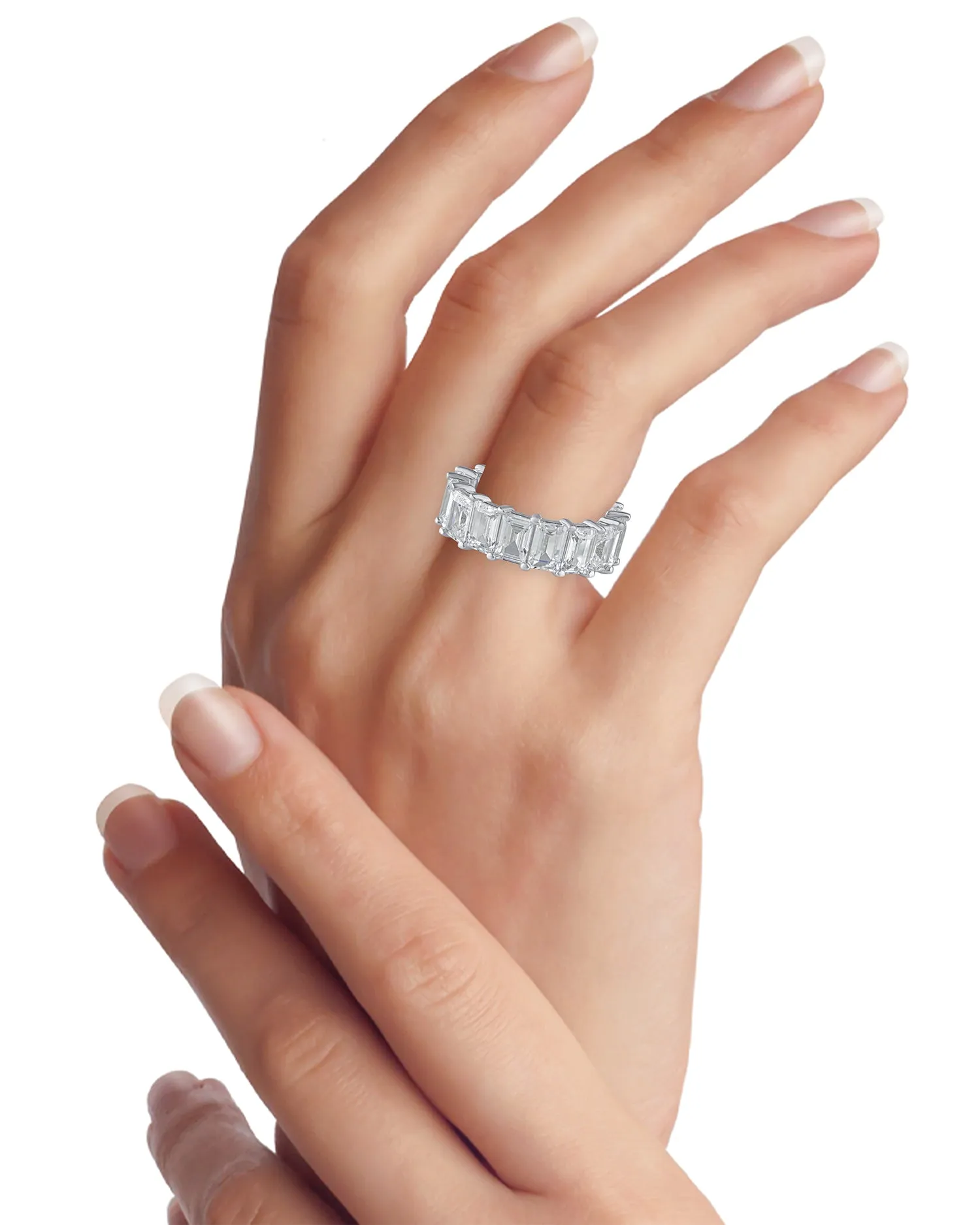 Emerald CZ Eternity Band