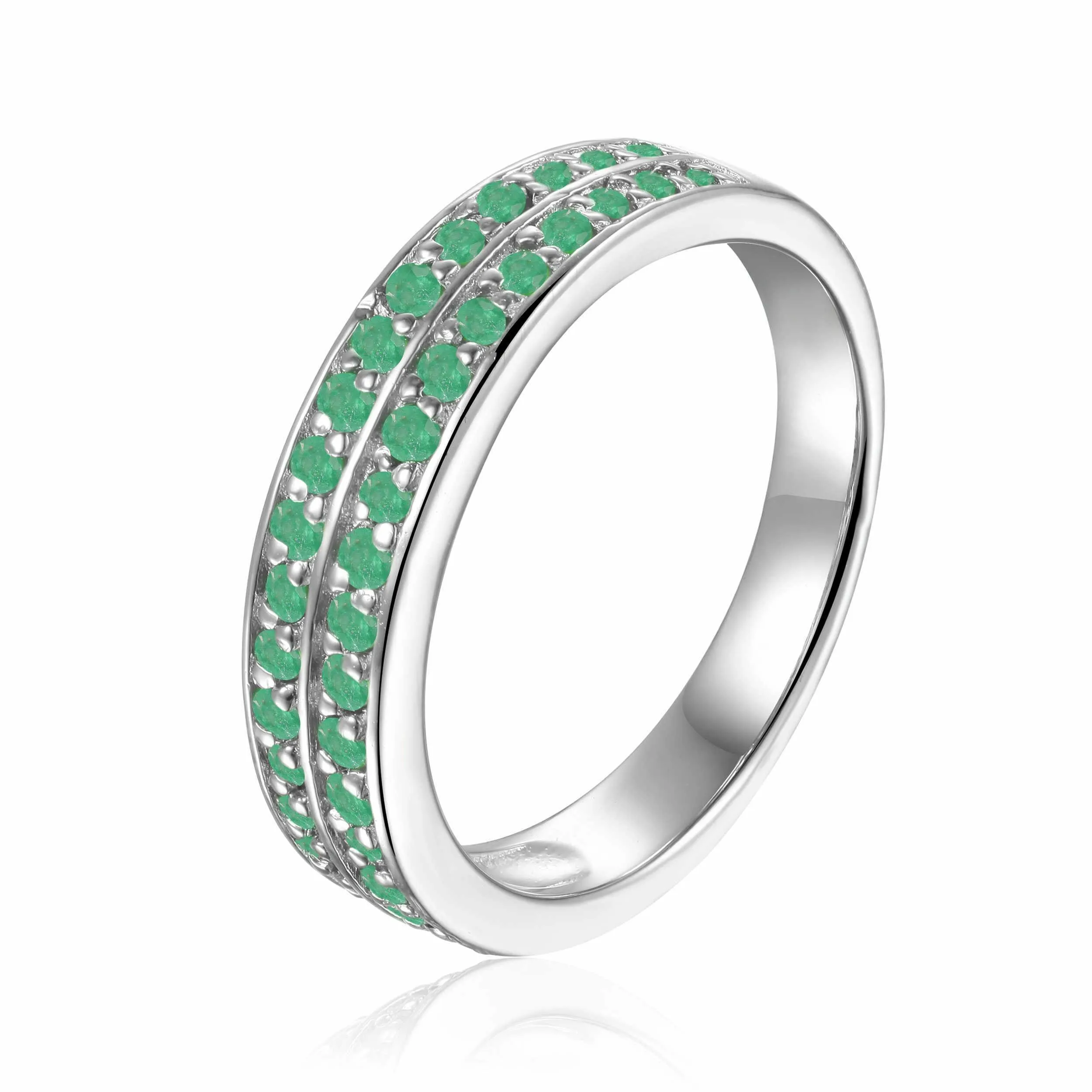 Emerald Dual Eternity Ring