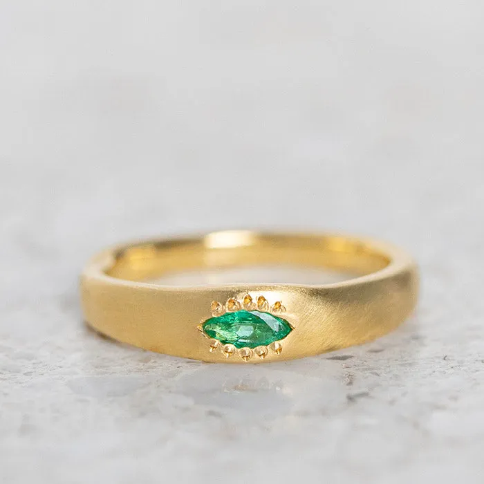 Emerald Marquise Wonky Stackable