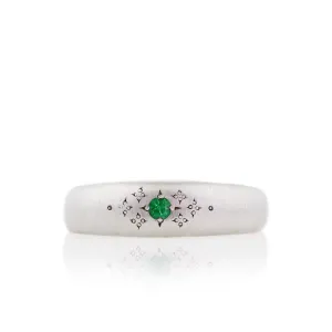 Emerald Tapered Moon Band
