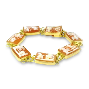 Estate 18k Yellow Gold Roman Cameo Bracelet