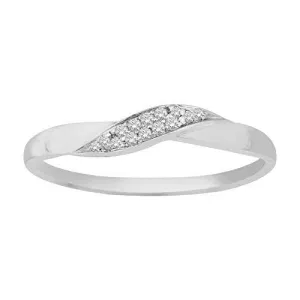 EternalDia 0.06 Cttw Diamond Twisted Spiral Engagement Band Ring In 10K Yellow Gold (I1/GH)