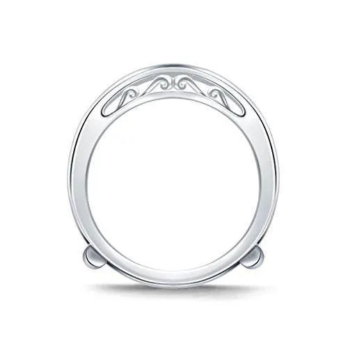 EternalDia 0.38 Cttw Chevron Diamond Guard Ring Solitaire Enhancer In 10k White Gold (IJ/I2-I3)
