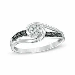EternalDia 10K White Gold 1/10 Cttw Diamond Composite Promise Ring (IJ/I2I3)