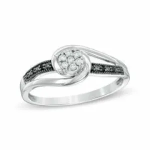 EternalDia 10K White Gold 1/10 Cttw Diamond Composite Promise Ring (IJ/I2I3)