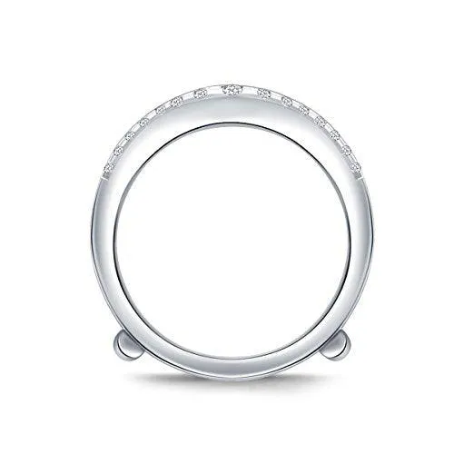 EternalDia 1/2 Cttw Diamond Guard Ring Solitaire Enhancer In 10k White Gold (IJ/I2-I3)