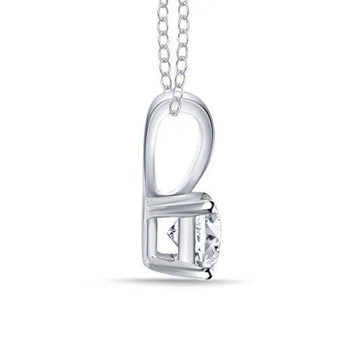 EternalDia 1/4 ct Round Diamond Pendant Necklace 14k White Gold (0.25cttw, IJ,I2-I3) 18"