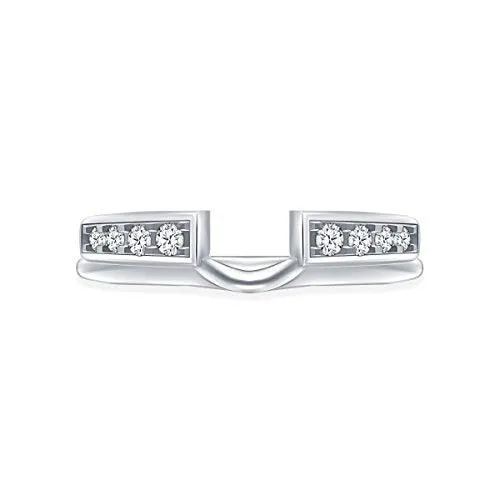 EternalDia 1/4 cttw Diamond Solitaire Enhancer Guard Ring in 10K White Gold (IJ/I2I3)
