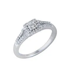EternalDia 1/4CT T.W. Diamond 10K White Gold Promise Ring