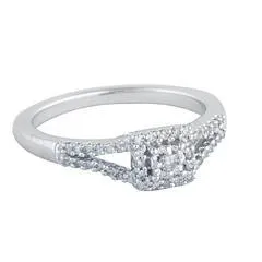 EternalDia 1/4CT T.W. Diamond 10K White Gold Promise Ring