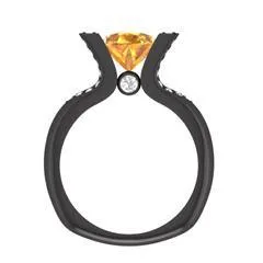 EternalDia 2Ct D/VVS1 Yellow Diamond 14k Sterling Silver Tab-Prong Tension Solitaire Ring