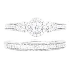 EternalDia 3/8 Carat T.W. Diamond 10kt White Gold Bridal set Ring