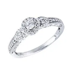 EternalDia 3/8 Carat T.W. Diamond 10kt White Gold Bridal set Ring