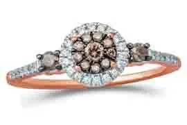 EternalDia Champagne And White Diamond Engagement Ring