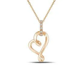 EternalDia Heart Tendril Dangling Pendant Necklace