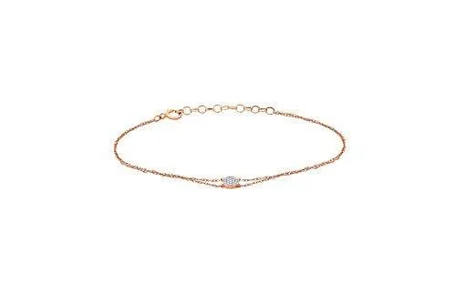 EternalDia IGI Certified 10k Rose Gold Diamond Accent Multi Strand Circle-Shape Extendable Bracelet (0.06 Cttw)
