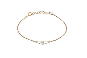 EternalDia IGI Certified 10k Rose Gold Diamond Accent Multi Strand Circle-Shape Extendable Bracelet (0.06 Cttw)