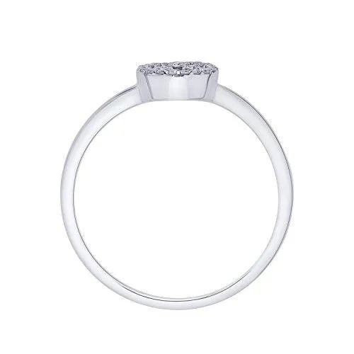 EternalDia IGI Certified Open-Circle Round Diamond Accent Fashion Ring in 10K White Gold (0.07 Cttw)