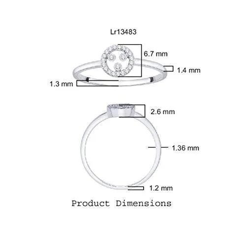 EternalDia IGI Certified Open-Circle Round Diamond Accent Fashion Ring in 10K White Gold (0.07 Cttw)