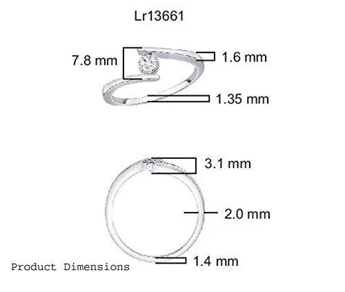 EternalDia IGI Certified Round Diamond Accent Flower Cluster Bypass Engagement Promise Ring 10K White Gold (0.06 Cttw)